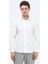 Beyaz Düz Slim Fit Dokuma Klasik Pamuk Karışımlı Gömlek 1