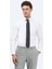 Beyaz Düz Slim Fit Dokuma Klasik Pamuk Karışımlı Gömlek 2