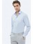 Mavi Düz Slim Fit Dokuma Klasik %100 Pamuk Gömlek 1