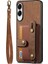 Samsung Galaxy S25 Edge Retro Pu Deri Arka Kapak Kart Tutucu ve Bileklik Ayaklığı ile (Yurt Dışından) 2