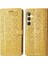 Samsung Galaxy S25 Sevimli Kedi Kabartmalı Premium Pu Deri Flip Darbeye Dayanıklı Cüzdan Manyetik Kılıf Kapağı Kart Yuvaları ile (Yurt Dışından) 1