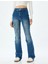 Ispanyol Paça Kot Pantolon Slim Fit Kargo Cepli Düğmeli Pamuklu - Flare Jeans 3