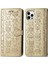 iPhone 12 / 12 Pro Sevimli Kedi Kabartmalı Premium Pu Deri Flip Darbeye Dayanıklı Cüzdan Manyetik Kılıf Kapağı Kart Yuvaları ile (Yurt Dışından) 1