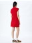 Dik Yaka Kolsuz Slim Fit Drapeli Mini Elbise 4