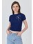 Laci Inci Kurdele Işlemeli Crop Slim Fit Tişört 2229 4