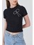 Siyah Inci Kurdele Işlemeli Crop Slim Fit Tişört 2229 4