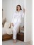 Beyaz Saten Pijama Takımı 1