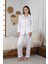 Beyaz Saten Pijama Takımı 2