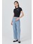 Siyah Inci Kurdele Işlemeli Crop Slim Fit Tişört 2229 2