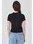 Siyah Inci Kurdele Işlemeli Crop Slim Fit Tişört 2229 5