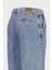 Weslie Açık Mavi Yüksek Bel Patı Fermuarlı Pile Detaylı Wideleg Jean Pantolon C 4530-215 3