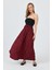 Bordo Bel Lastikli Kırışık Kumaş Etek 3483 1