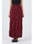 Bordo Bel Lastikli Kırışık Kumaş Etek 3483 3