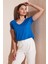 V Yaka Relaxed Fit Yırtmaç Detaylı 2'li Paket Bluz Bayan Bluz 5862000S2 4