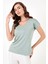 V Yaka Relaxed Fit Yırtmaç Detaylı 2'li Paket Bluz Bayan Bluz 5862000S2 3