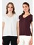 V Yaka Relaxed Fit Yırtmaç Detaylı 2'li Paket Bluz Bayan Bluz 5862000S2 1