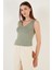 Slim Fit V Yaka Kalın Askılı 2' Li Paket Bluz Bayan Bluz 5864384S2 3