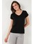 V Yaka Relaxed Fit Yırtmaç Detaylı 2'li Paket Bluz Bayan Bluz 5862000S2 3