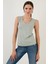 Slim Fit V Yaka Kalın Askılı 2' Li Paket Bluz Bayan Bluz 5864384S2 2