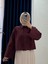 Serasya Çiçekli Kısa GÖMLEK-BN4411 Bordo 1