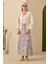 Çan Tül Etek Floral Desen Mavi 2
