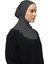 Kadın Tesettür Pratik Boyunluklu Hijab - Sporcu Bone - Füme 3