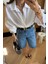 Geniş Kalıp Uzun Denim Şort 3