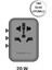 20W 1-World 5-Port Ac Seyahat Piriz Dönüştürücü Charger (Black) 3