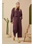 Midi Keten Pantolon Bordo 1