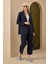 Keten Blazer Ceket Gece Mavi 3