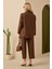 Keten Blazer Ceket Kahve 1