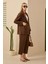 Keten Blazer Ceket Kahve 2