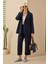 Keten Blazer Ceket Gece Mavi 1