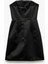 Straplez Yaka Cep Detaylı Saten Bodycon Kolsuz Dar Kesim Mini Abiye Elbise 2