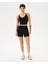 Kadın Siyah Recycled Active Spor Sütyen - Geri Dönüştürülmüş Polyester, Halter Yaka, Ayarlanabilir Çapraz Askılı, Göğüs Pedli Half-Crop 4