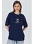 Laci Ayıcık Baskılı Bisiklet Yaka Oversize Tişört 5530 1