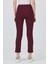 Bordo Yüksek Bel Nervür Dikiş Detaylı Tayt Pantolon 6875A 5