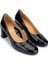 Kadın Hakiki Deri Siyah Comfort Ayakkabı 611 H61019 Bn Ayk Y25 Black Crc/black Vrnc 2
