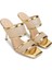 Kadın Deri/tekstil Gold Topuklu Terlik 654 366 Bn Trlk Y25 Gold 2