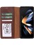 Samsung Galaxy Z Fold5 Uyumlu Deri Cüzdanlı Kılıf Antik Kahve 1