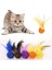 2li Rattan Renkli Peluş Tüy Kedi Köpek Oyuncak Yakalama Çiğneme Çıngıraklı Top Oyuncağı 5