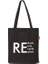 Baghashtag Siyah Bez Çanta Reduce Reuse Recycle Repat Baskılı 1