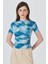 Mavi Desenli Büzgülü Sandy Bluz 12303 3