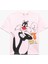 Lisanslı Tweety ve Sylvester Baskılı Kısa Kollu Bisiklet Yaka Pamuklu Tişört 1