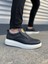 JY161 Hippo Lastik Detaylı Erkek Günlük Sneaker - Siyah Beyaz 1