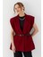 Oversize Blazer Yelek Bordo 1