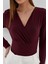 Çıtçıtlı Bluz Bordo 4