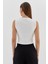 Tasarım Düğmeli Crop Bluz Ekru 5