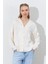 Kadın Krem Sedef Düğmeli Gömlek 1