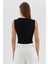 Tasarım Düğmeli Crop Bluz Sıyah 5